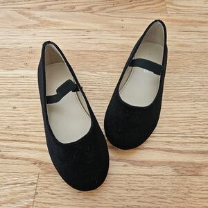 Crewcuts Black Velvet Flats with Strap
